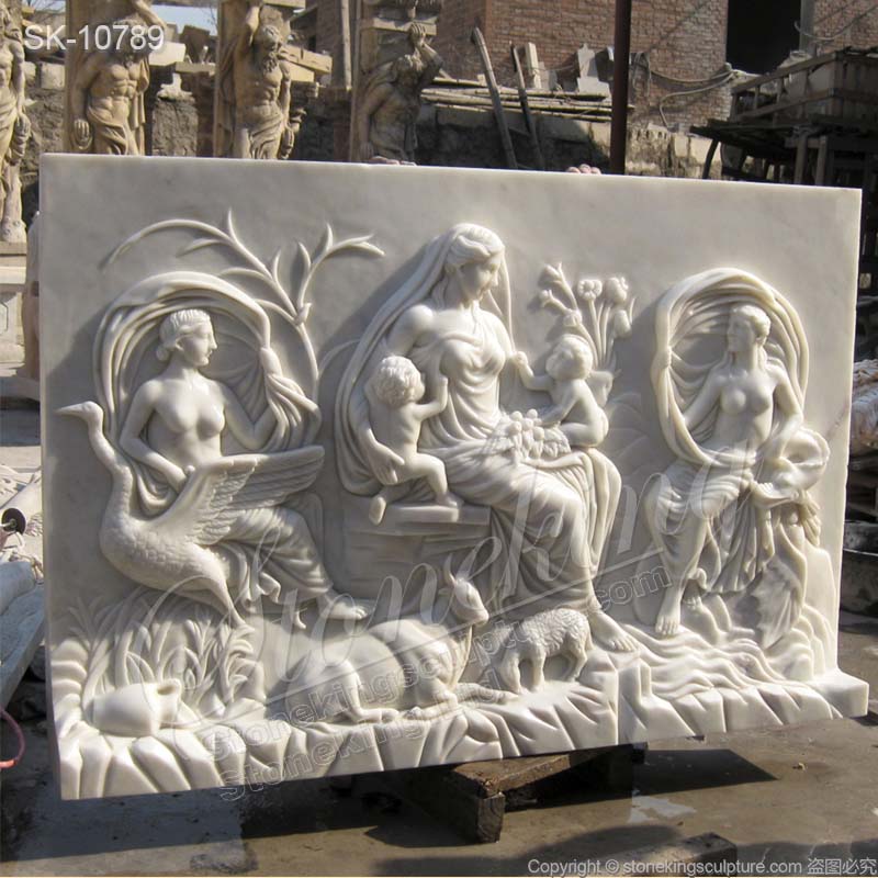 Manufacturer Hand Carved Marble High Relief Sculpture of Tellus and Goddess Carvings for sale 