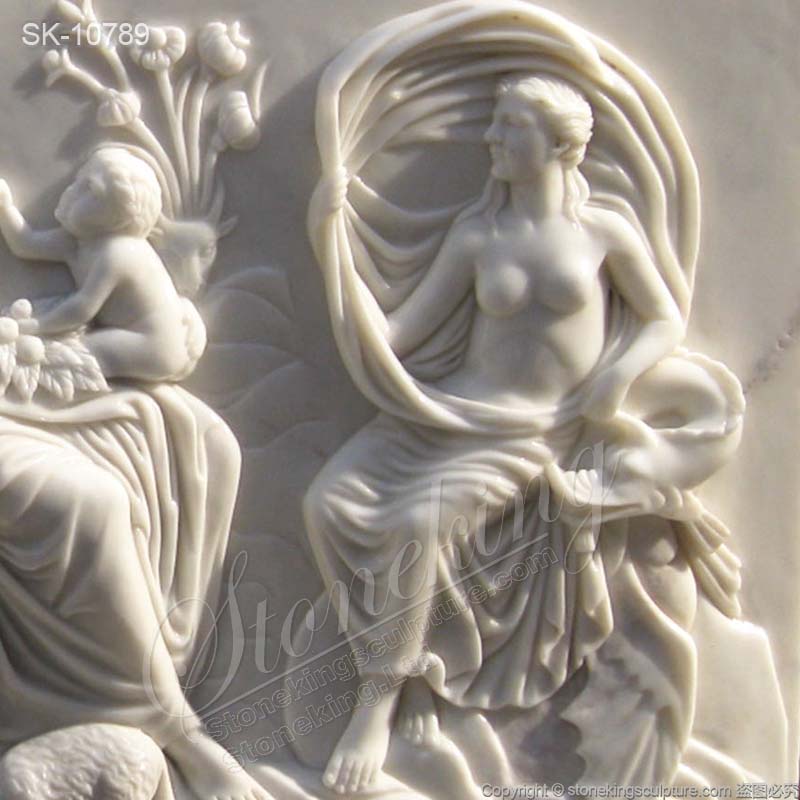 Manufacturer Hand Carved Marble High Relief Sculpture of Tellus and Goddess Carvings for sale 