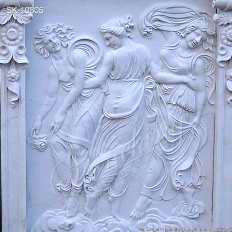 Factory Price Hand Carved Marble Low Relief Carving Sculpture of The Three Graces Dancing for sale 