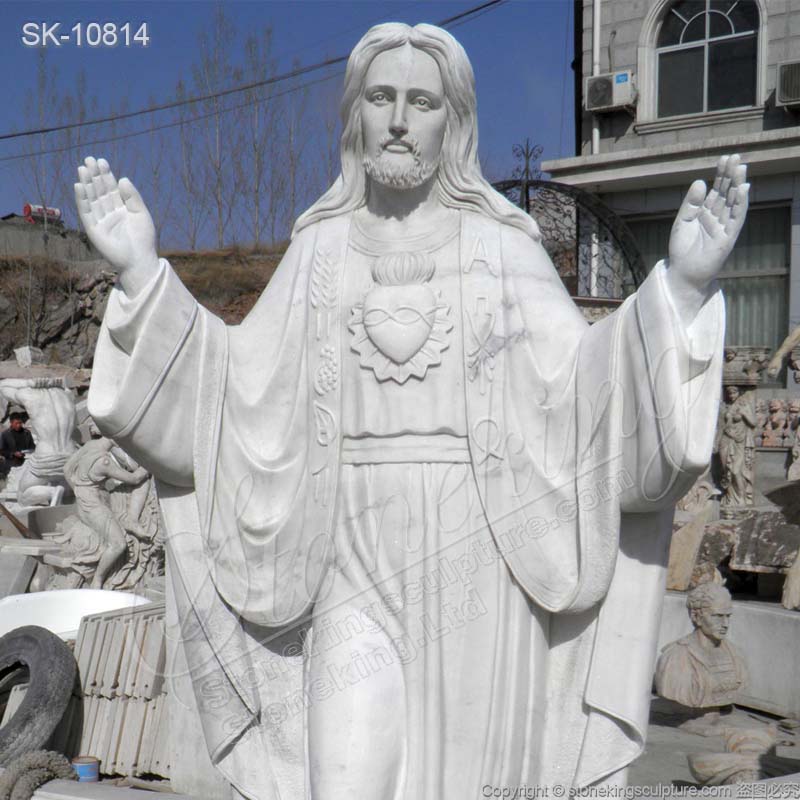 Religious Hand Carved Life Size Marble Jesus Christ Statue for Church and Home for sale 