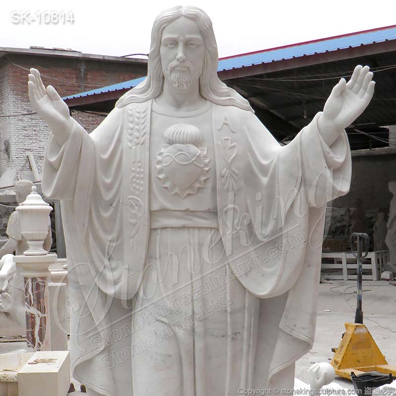 Religious Hand Carved Life Size Marble Jesus Christ Statue for Church and Home for sale 