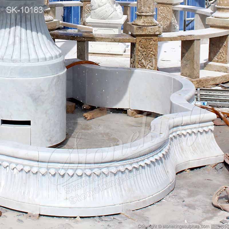 Outdoor Marble 2 Tier Water Fountain with Pool for Garden or Patio Decor for sale 