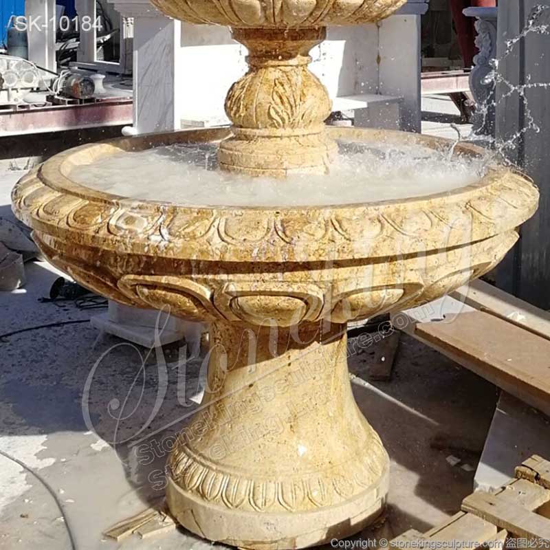 Manufacturer Travertine Stone 3 Tier Fountain for Outdoor Garden and Backyard for sale