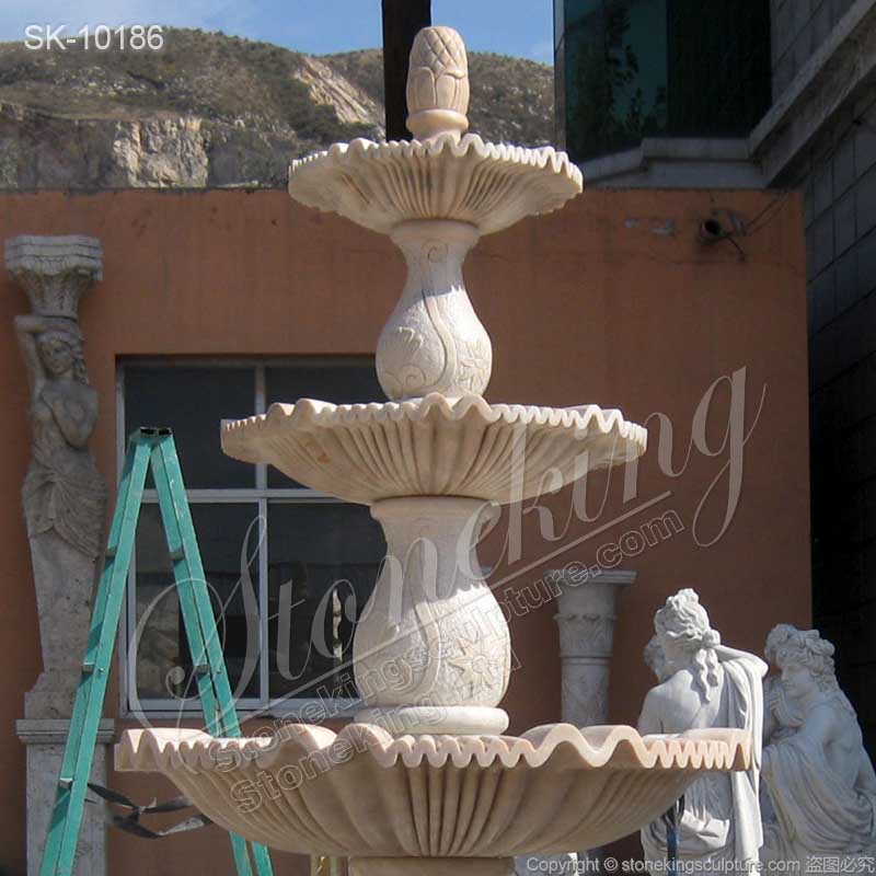 Factory Supplier Marble 3 Tier Outdoor Fountain for Garden and Backyard for sale 