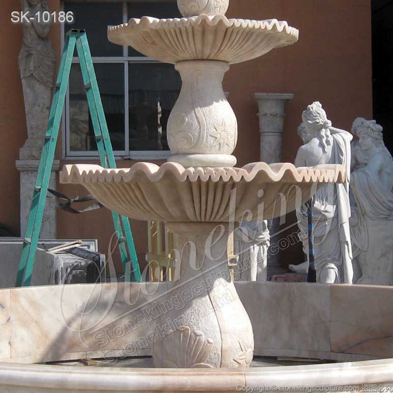 Factory Supplier Marble 3 Tier Outdoor Fountain for Garden and Backyard for sale 