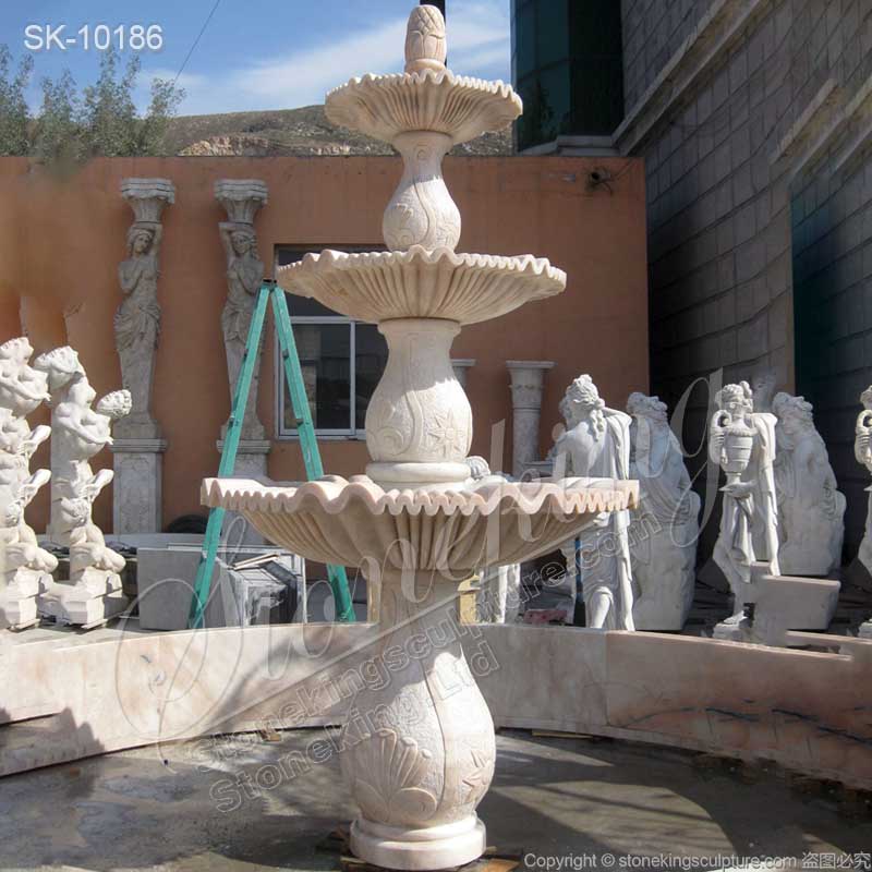 Factory Supplier Marble 3 Tier Outdoor Fountain for Garden and Backyard for sale 