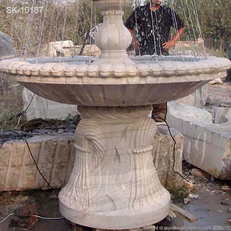  Factory Price White Marble Outdoor Tiered Fountain for Garden and Home Decor for sale 