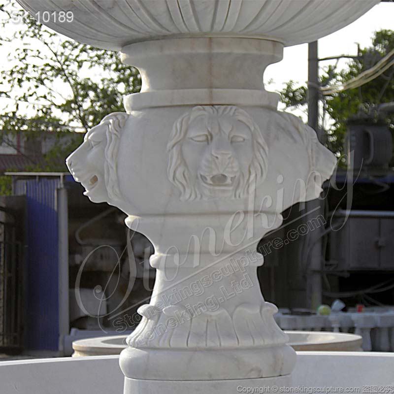 Factory Supply Large White Marble Tiered Water Fountain for Outdoor Garden for sale