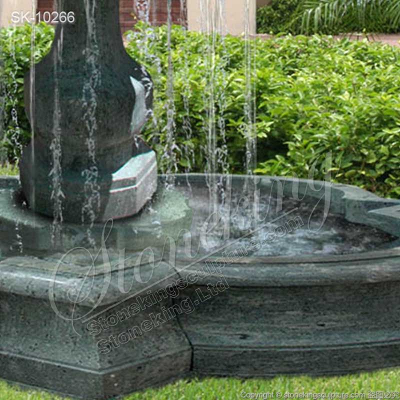 High Quality Green Marble Lion Head Water Fountain for Outdoor Garden or Patio for sale 