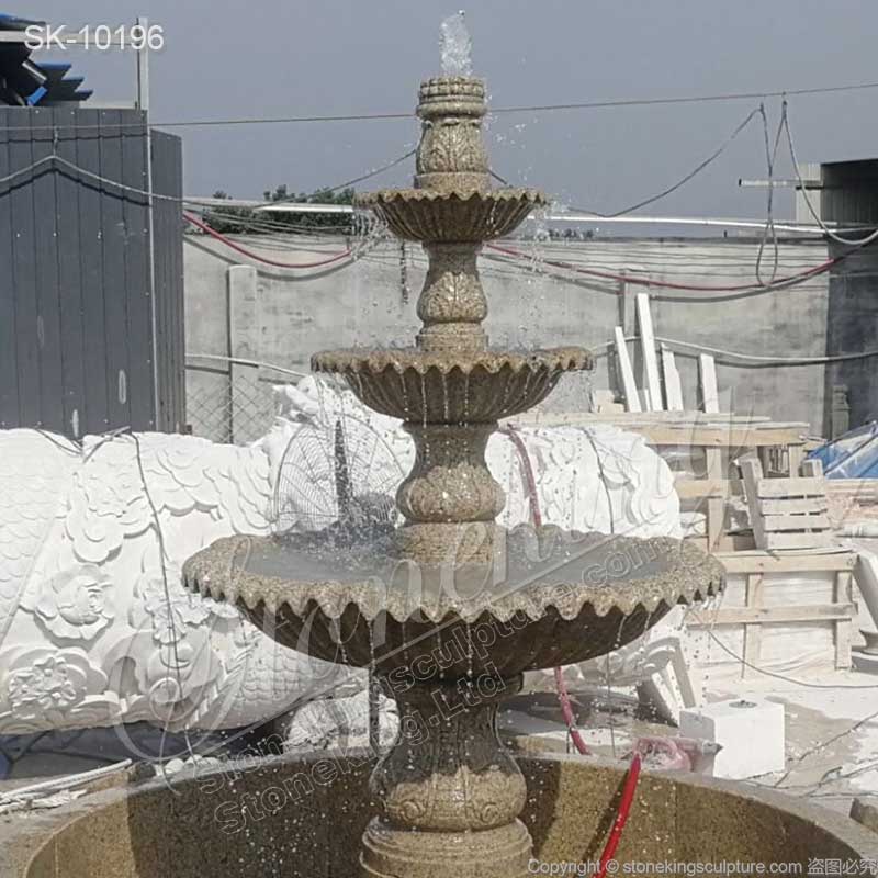 Manufacturer Three Tier Solid Granite Water Fountain for Outdoor Landscaping for sale 