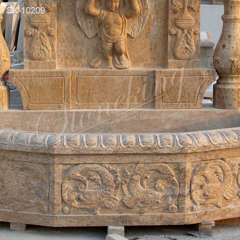 Manufacturer Hand Carved Large Marble Wall Water Fountain for Outdoor Decor for sale