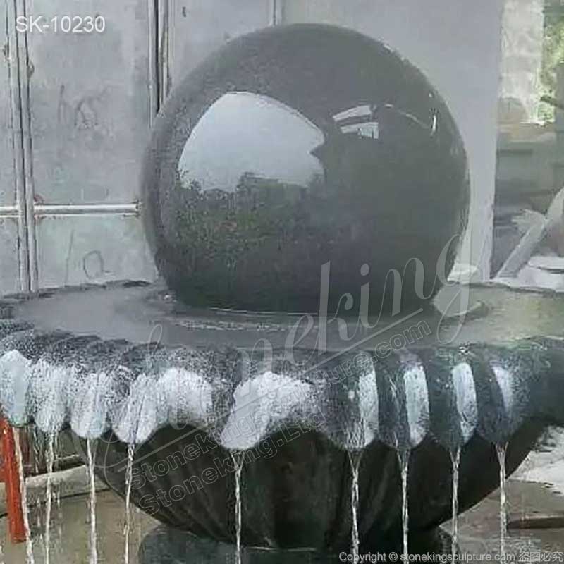 Manufacturer Outdoor Black Granite Ball Fountain for Garden and Patio for sale