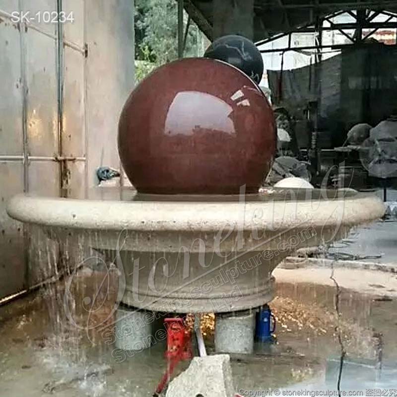 High Quality Outdoor Solid Marble Sphere Water Fountain for Garden and Park Decor for sale 