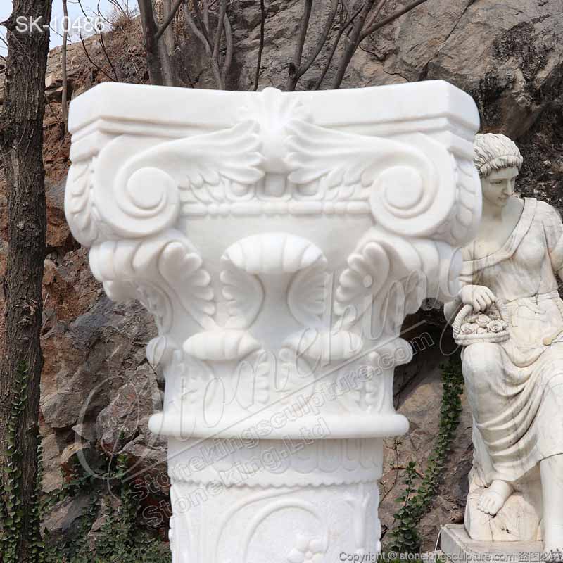 Factory Supplier Natural Stone Columns of White Marble for Front Porch and Buildings for sale