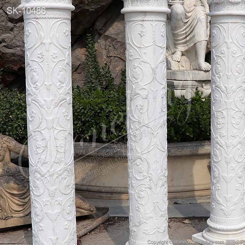 Factory Supplier Natural Stone Columns of White Marble for Front Porch and Buildings for sale