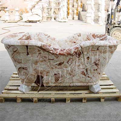 Factory Supply Natural Marble Stone Bathtub with Clawfoot for Bathroom for sale