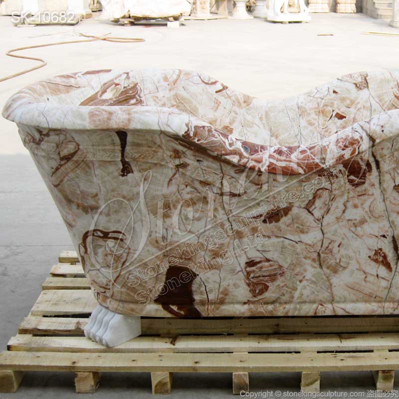 Factory Supply Natural Marble Stone Bathtub with Clawfoot for Bathroom for sale