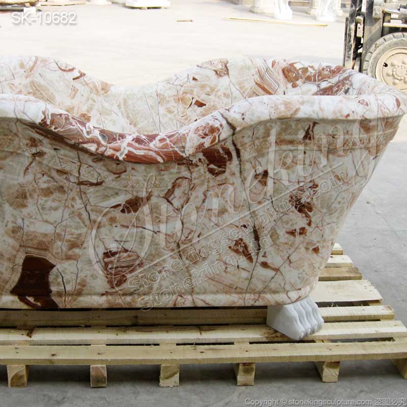 Factory Supply Natural Marble Stone Bathtub with Clawfoot for Bathroom for sale