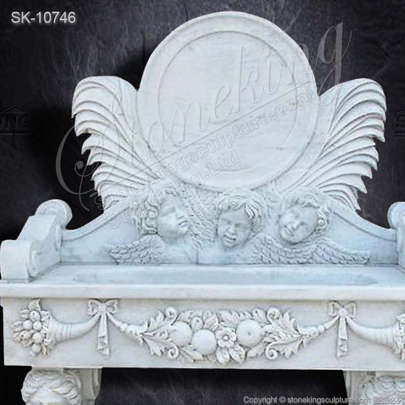 Luxurious White Marble Sink with Backsplash and Pedestal for Bathroom for sale 