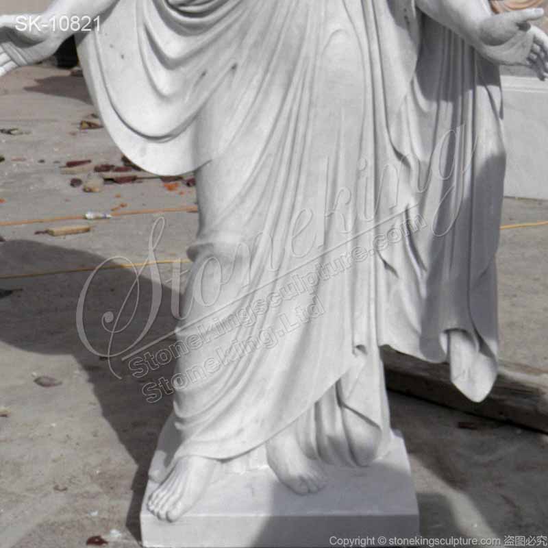 White Marble Religious Statue of Jesus Christ with Open Arms for Garden or Church for sale