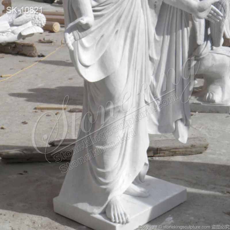 White Marble Religious Statue of Jesus Christ with Open Arms for Garden or Church for sale